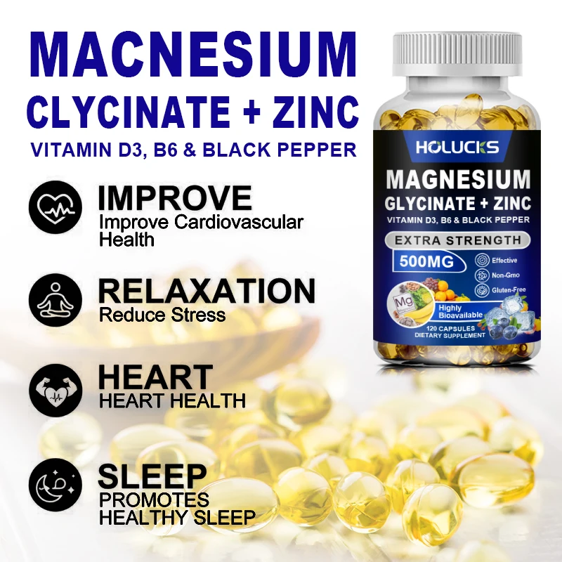유기농 마그네슘 아연 보충제, 비타민 B6 및 흑후추  - Magnesium Glycinate Capsule 리뷰 및 가격