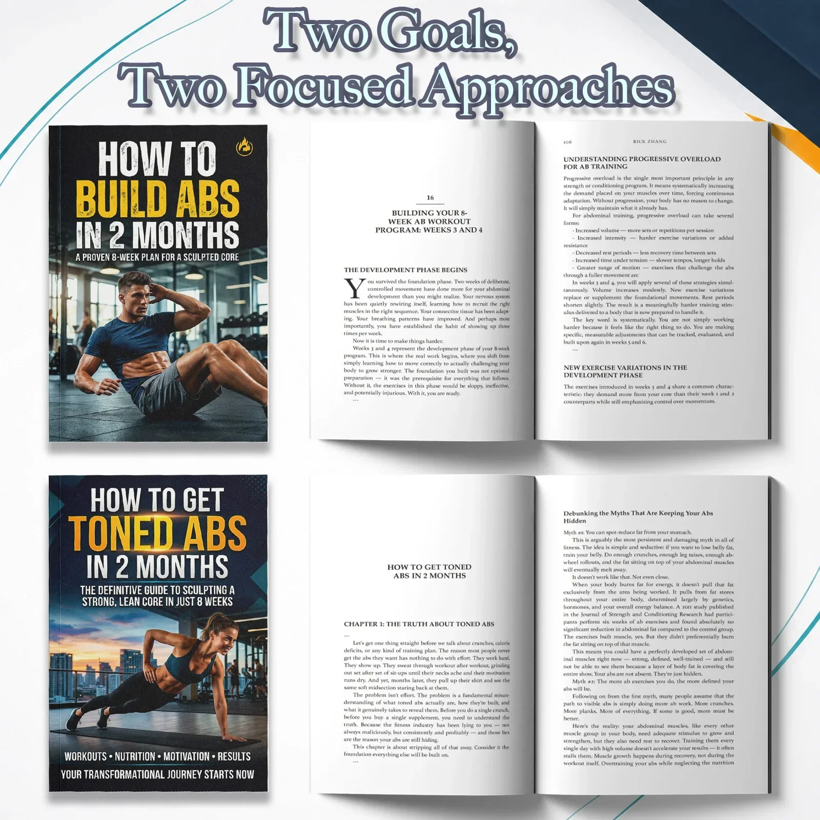 남성과 여성을 위한 2권의 복근 운동 가이드 세트, 탄 - Nutrition For Fitness Books 리뷰 및 가격