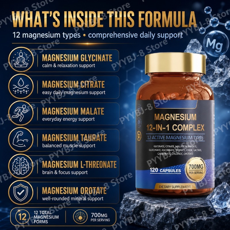 12 in 1 마그네슘 복합 캡슐은 근육 이완 및 심장 - Magnesium Glycinate Capsule 리뷰 및 가격